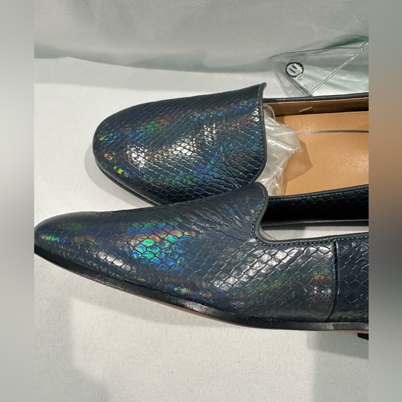 NWT-VIONIC Willa Iridescent Hologram Snake Emboss Slip On Flats Loafers Shoes 7 - Picture 6 of 8